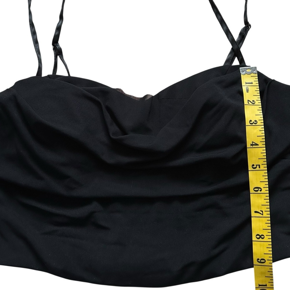 Lulu's Black Ruched Crop Top -‎ Large - Picture 7 of 7